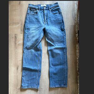 Light Wash Abercrombie & Fitch Ankle Straight Ultra High Rise Jeans, Size 26